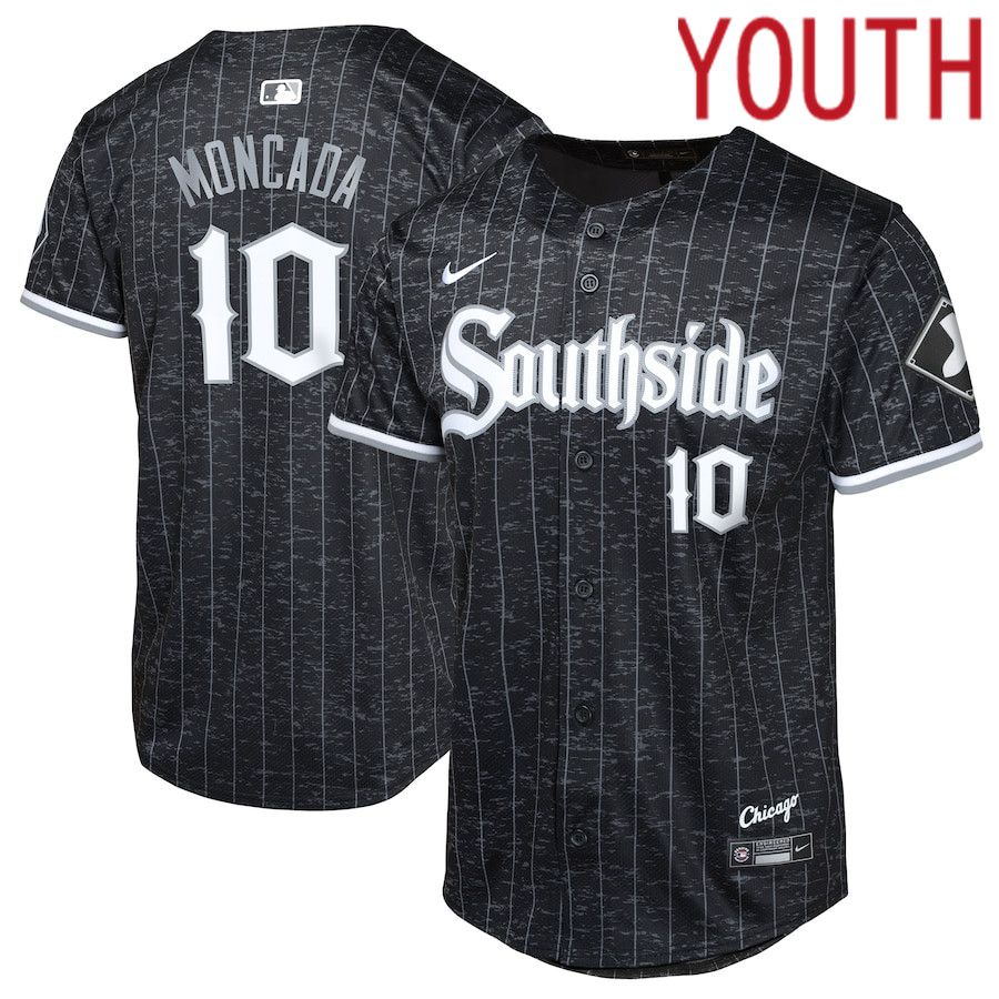 Youth Chicago White Sox #10 Yoan Moncada Nike Black City Connect Limited Player MLB Jersey